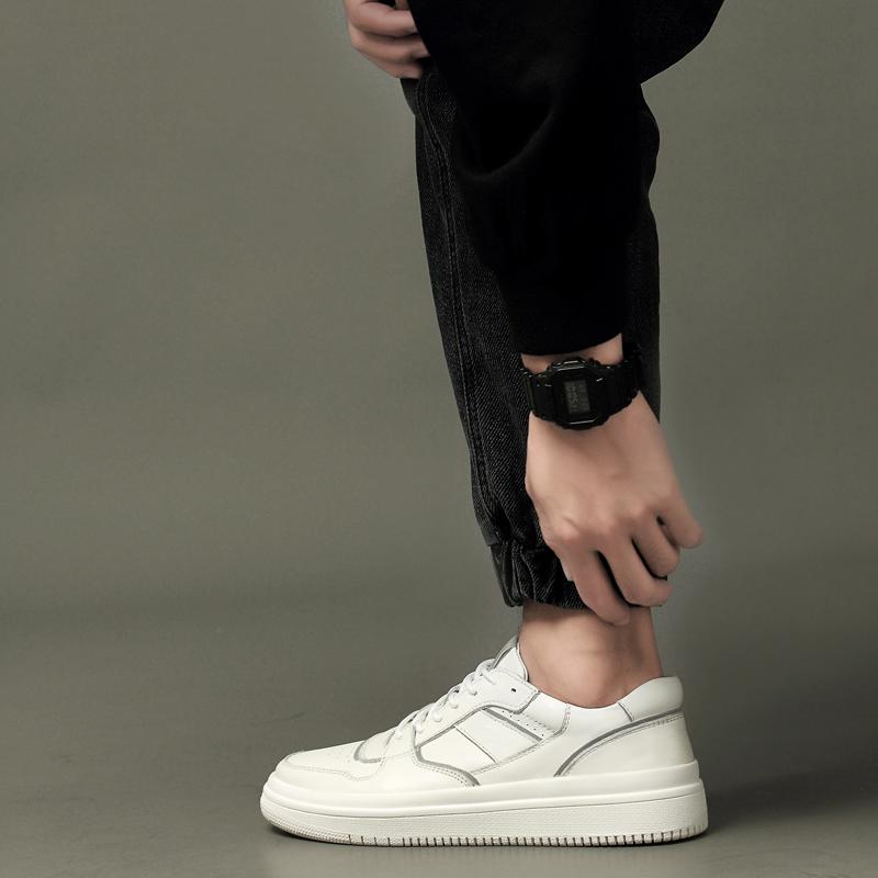 Męskie buty ze skóry naturalnej sznurowane outdoorowe moda Płaskie Trampki Najnowsze Okrągły nosek Sznurowane Trampki na platformie Codzienne Płaskie Buty