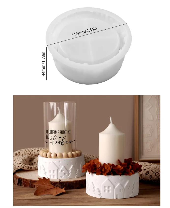 

Silicone Mold for DIY Wax & Resin - Compatible with Candle Making, Soap Molding, Recipes - House-Shaped 3 Relief Waxg