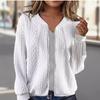 2023 Women's Jacquard Casual Long-Sleeve Short Jacket