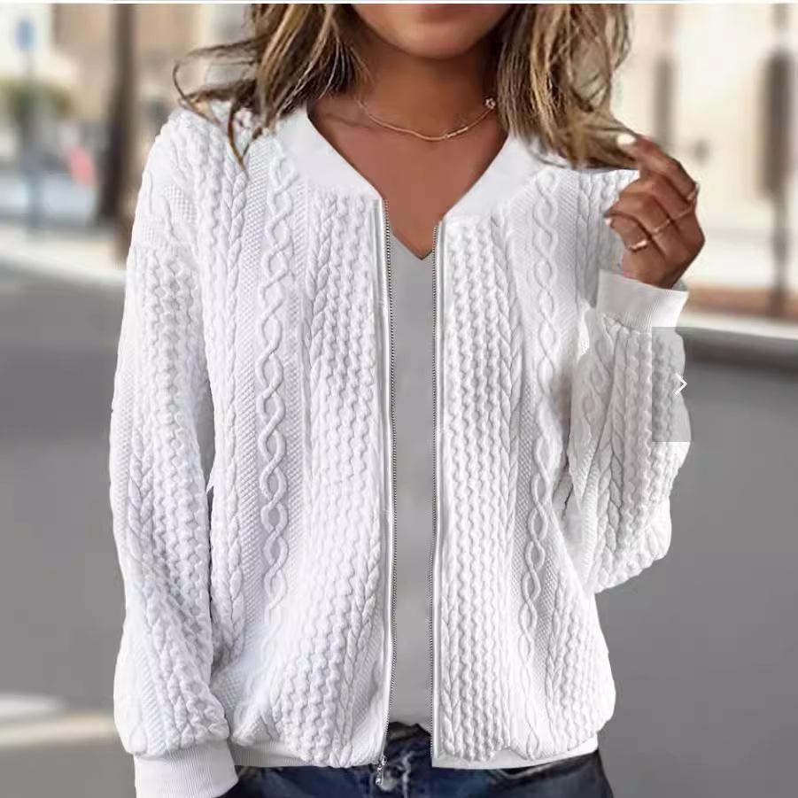2023 Women's Jacquard Casual Long-Sleeve Short Jacket