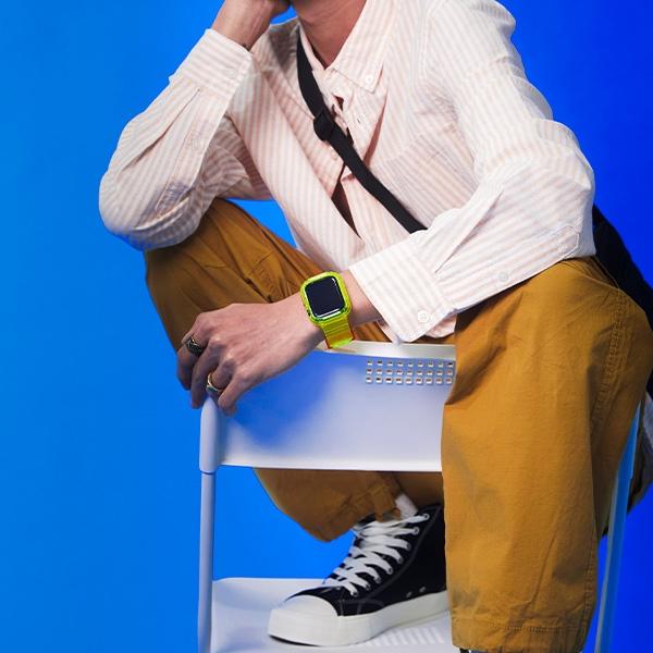 Skinarma Armband+Hülle Saido 2In1 Apple     Watch 45/44Mm Gelb/Yellow Neon