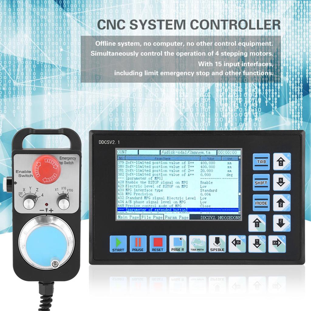 4-assig DDCSV2.1 USB CNC-systeem Offline Controller Graveer machines met Handwiel 5V