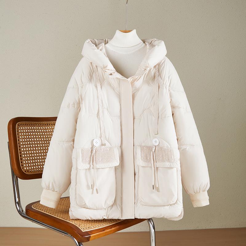 Women's Down Cotton Cotton Jacket Versatile Elegant Warm Ladies Outerwear Fashion Advanced Thick Lady Winter Parka Coat
