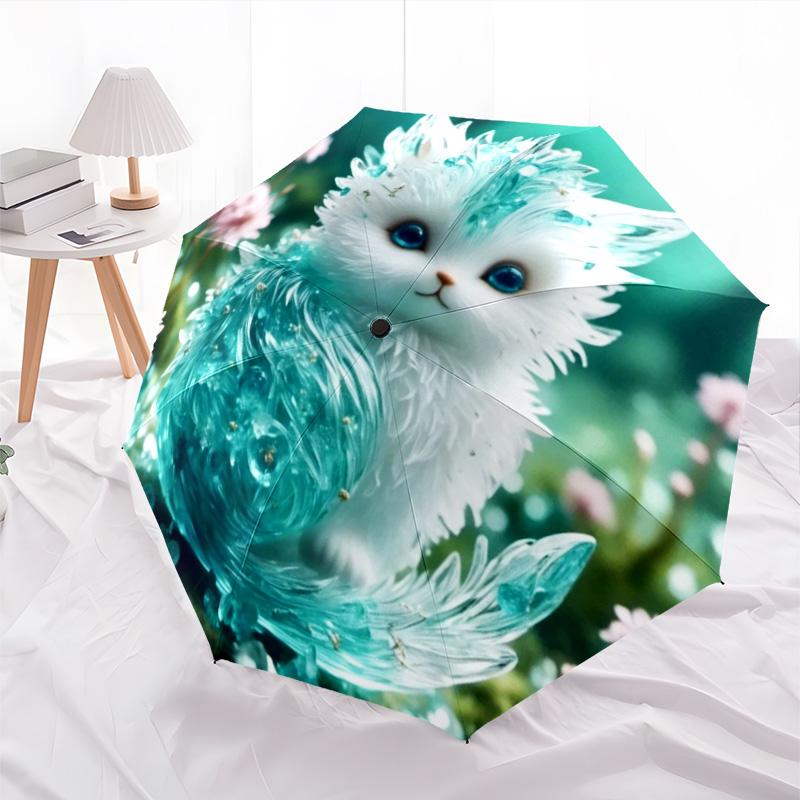 1pc lion Umbrella Portable Folding Umbrella Iron Frame Hole Bone Structure Outdoor Home Umbrella