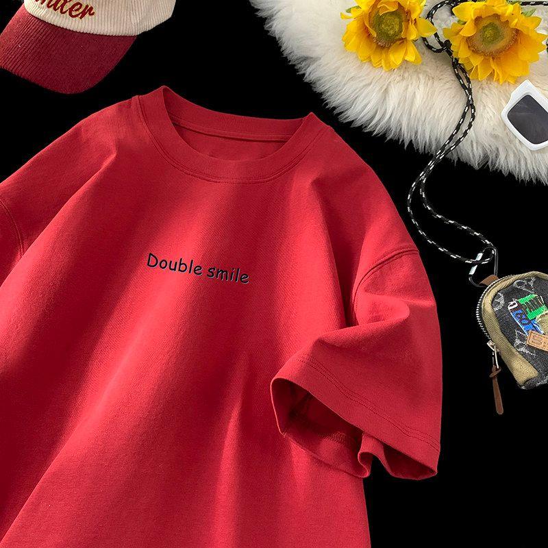 Dopamine Print T-Shirt for Men, Spring American Style Cleanfit Trendy Brand Short-Sleeve High Street Versatile Couple Casual Top