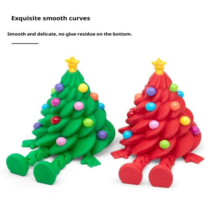 3D Printed Christmas Cute Desktop Ornaments Christmas Trees With Colorful Joints And Movable Shapes Christmas Gift Decorations