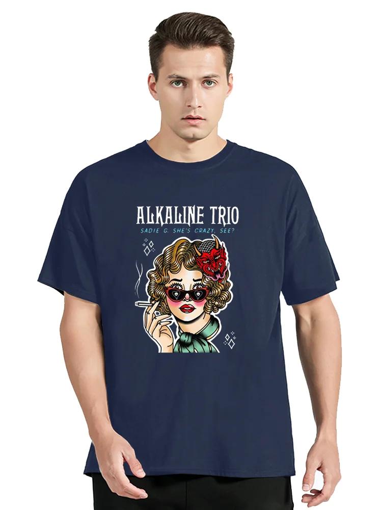 New Cotton T-Shirt Men Alkaline Trio With Black Top Klassisch Heartskull Casual Top TShirt Clothing Oversized Tees