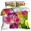 3D Katoen Satijn Beddengoed 140x200cm KLEURRIJKE TULPEN