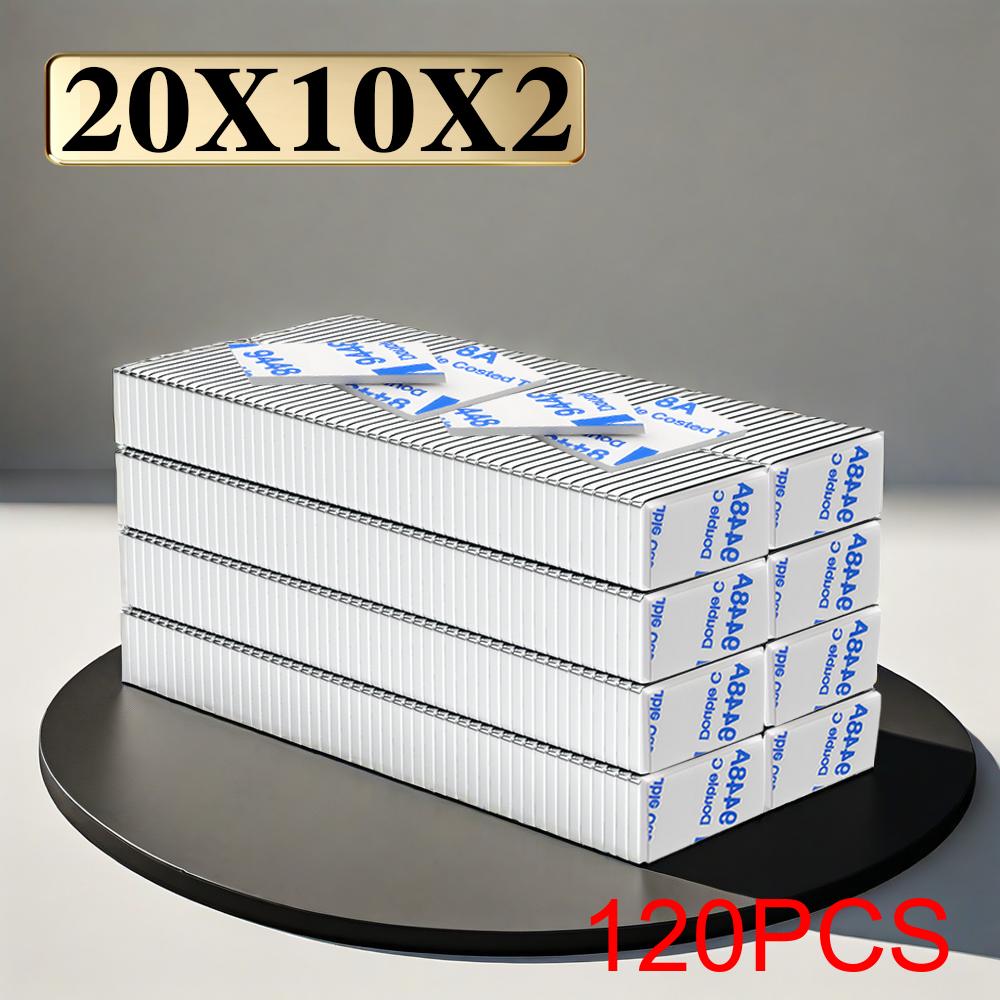20x10x2mm Super Powerful Block Neodymium Magnet With double-sided adhesive Magnet N35 Strong Permanent Magnetic imanes