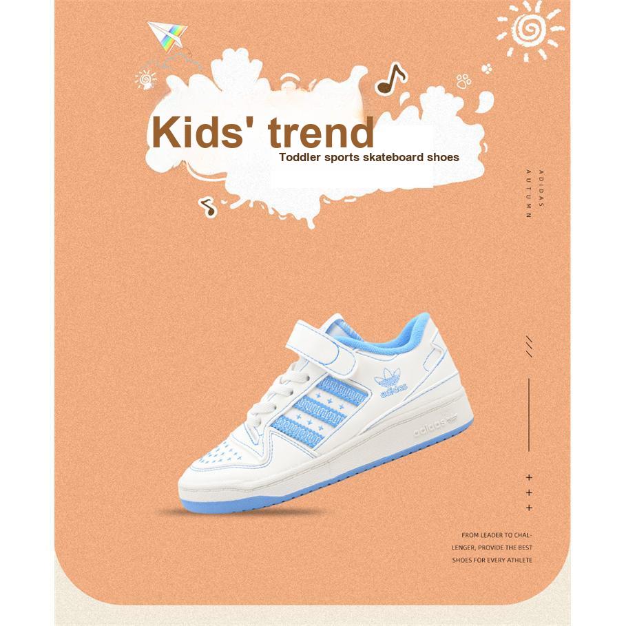 Adidas Originals Forum Low Comfortable Shock Absorbing Durable Low Top Kids Skate Shoes Kids Sneaker White Blue JH6359