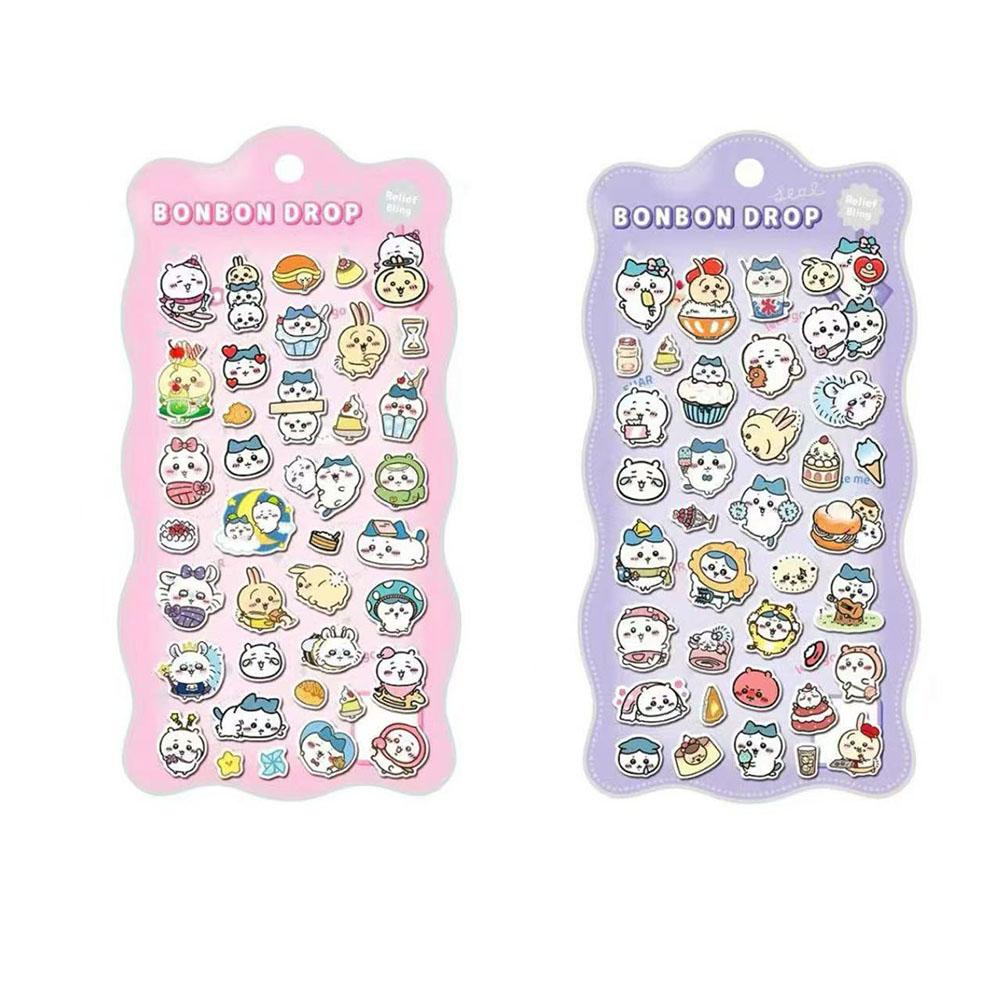 2/4 Pcs Mix Sanrio Cartoon Stickes Kuromi Capybara Zootopia 3D Stereo Crystal Sticker Decorative DIY Material Sticker