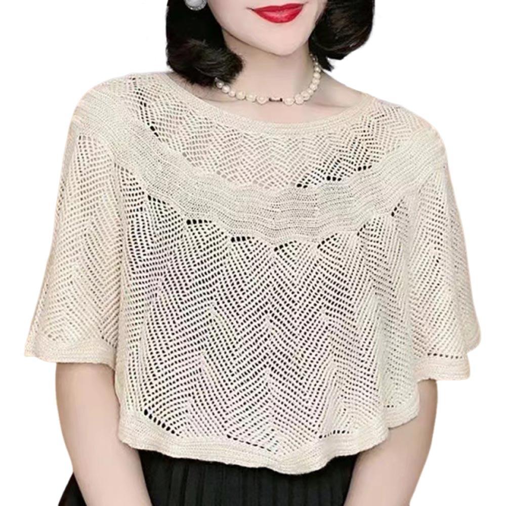 Hollow Design Knitted Shawl Solid Color Warm Scarves Fashion Dress Cover  Spring Autumn