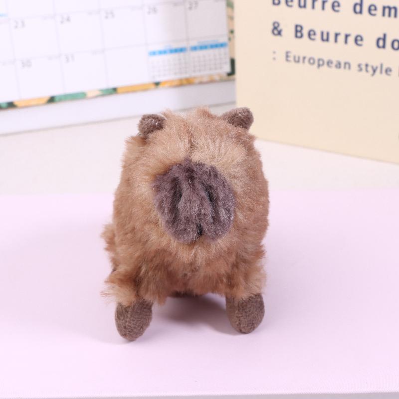 Kawaii Simulation Plush Capybara Keychain Cute Stuffed Animal Doll Pendant Car Key Holder Backpack Hanging Decoration Gifts