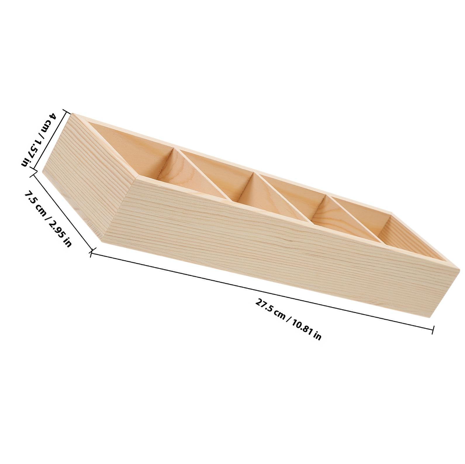 

Wooden Tea Bag Box Divided Compartments Portable Desktop Organizer for Coffee Sugar Candy Storage Vintage Storage Container світло-жовтого кольору