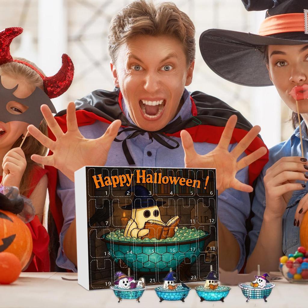 Halloween Countdown 24 Day Reading Ghost Countdown Calendar 2D Acrylic Halloween Decorations For Indoor Display Tree Haunted