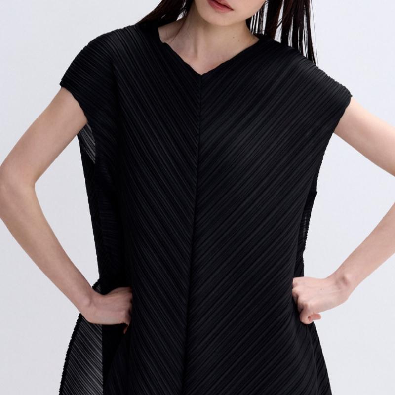 Pleats Me Diagonal Pleated Balloon Dress Ppopm126011