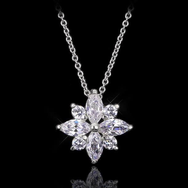 

Top Quality Crystal Snowflake Necklace Rose Gold Color Fashion Jewellery Nickel Free Pendant Crystal ZYN400 ZYN401
