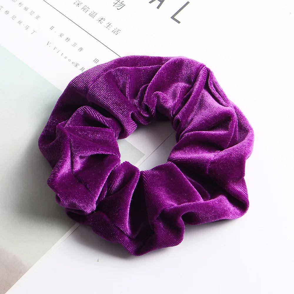 Winter Vintage Woman Large Velvet Scrunchies Elastics Hair Band Solid Hair Ties Ladies Ponytail Holder Hair Accessories