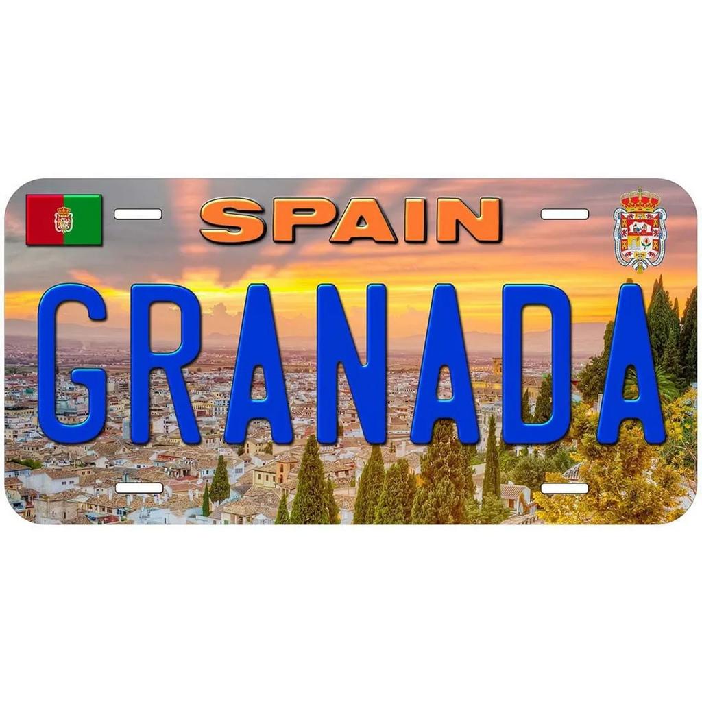 Vintage License Plates for Decoration Signs Barcelona Paris London Amsterdam Tags Metal Automotive Sign for Car Front Wall Decor