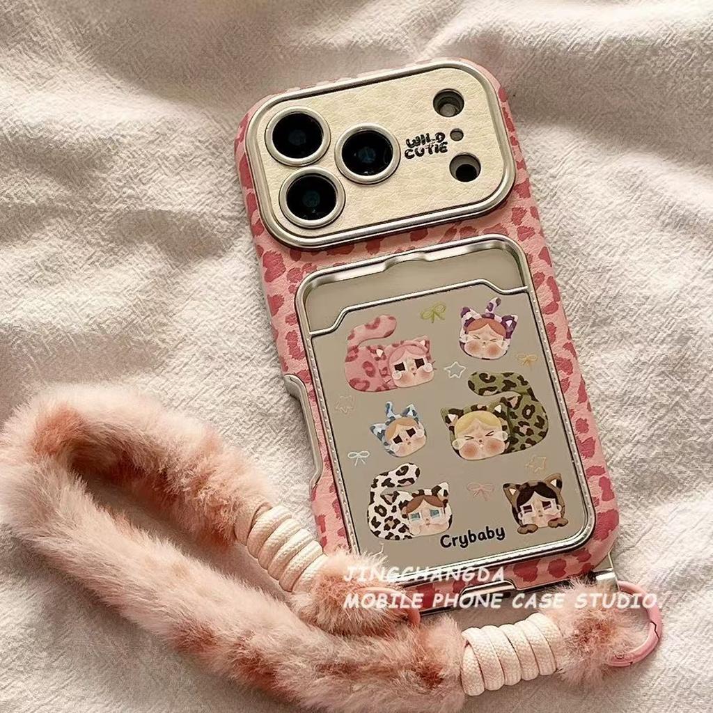 Cartoon crying baby is suitable for iPhone17Pro mobile phone case, Apple 16Pro mirror 15Pro card bag 14Pro lanyard.