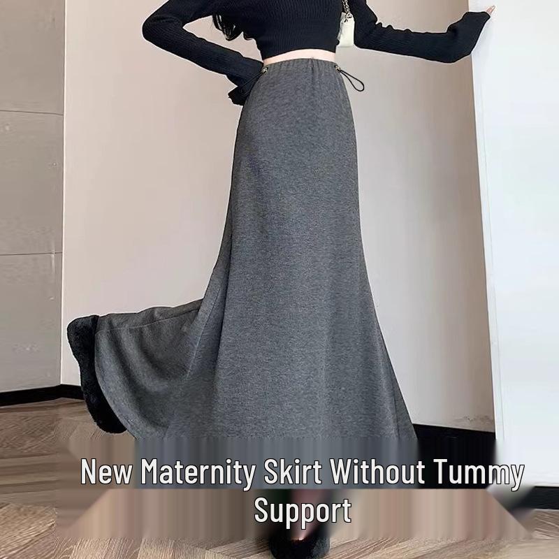 2026 Spring Maternity Midi Skirt: Soft, Drapey, and Versatile Mermaid Maxi Style 2XL