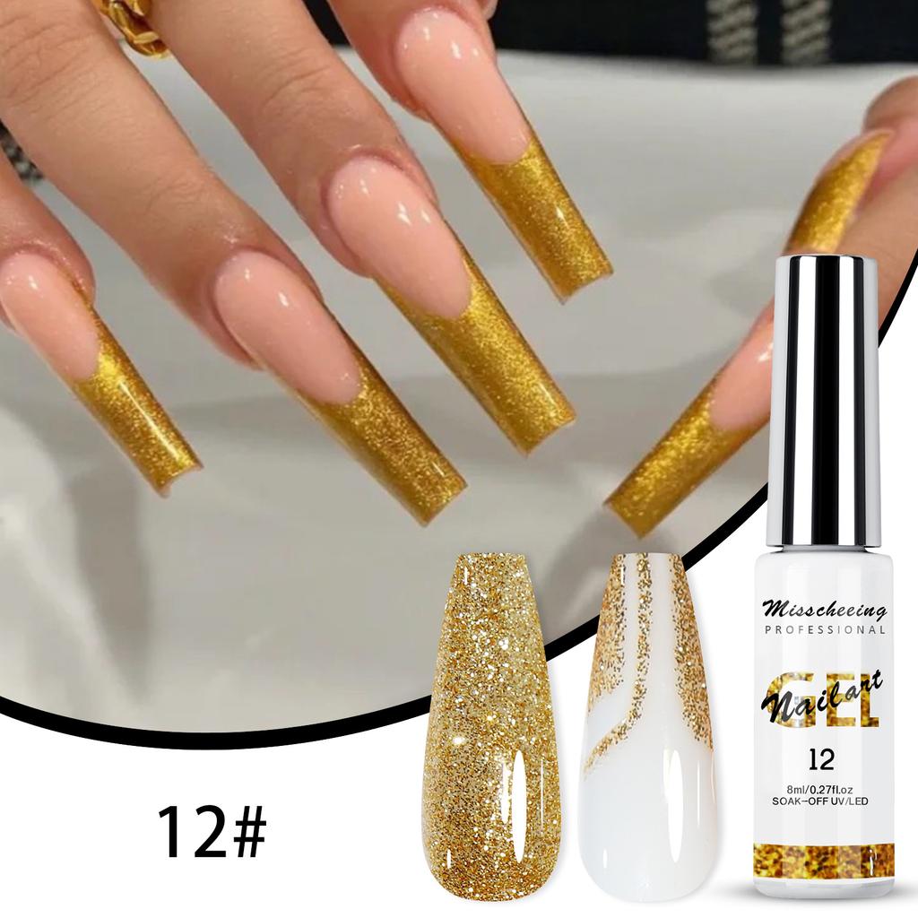 12 Salad Wire Glue 3D Painted Nail Wire Glue Nail Brush Glue Hook Set