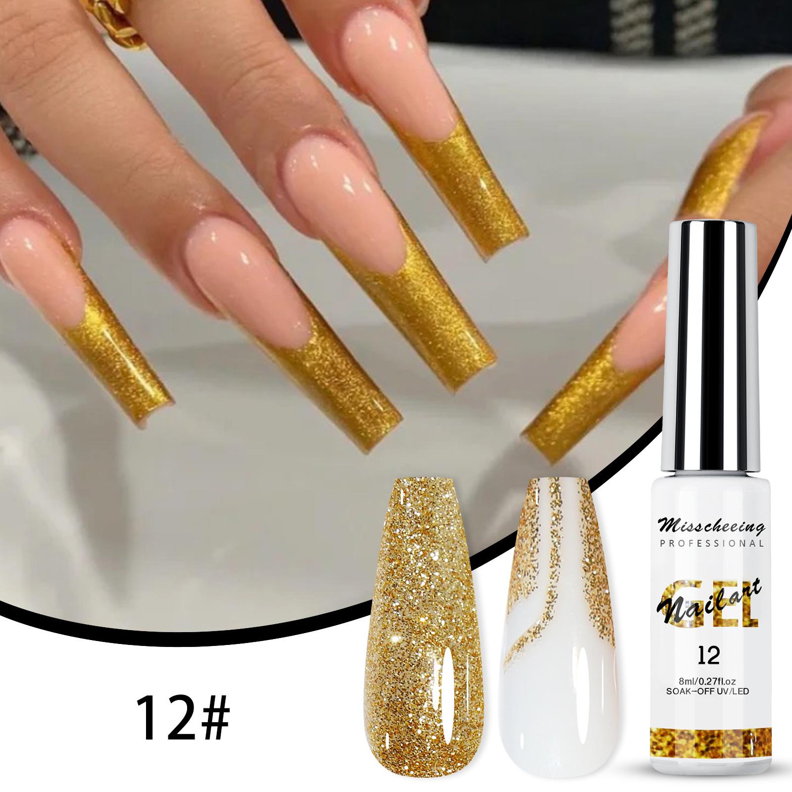 

12 Салатный Клей Проволока 3D Нарисованный Клей для ногтей Кисточка для ногтей Клей Крючок Набор