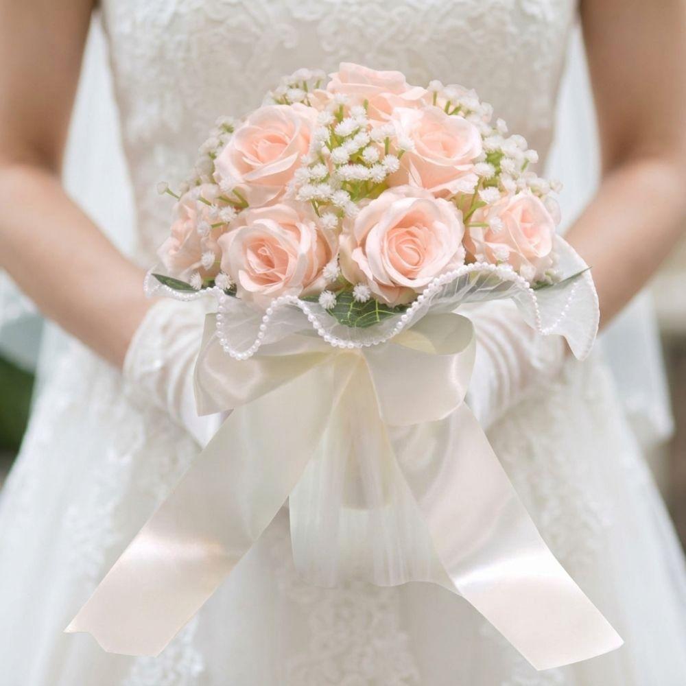 Artificial Silk Flowers Romantic Wedding Bouquets Exquisite White Rose Bouquet Valentine's Day