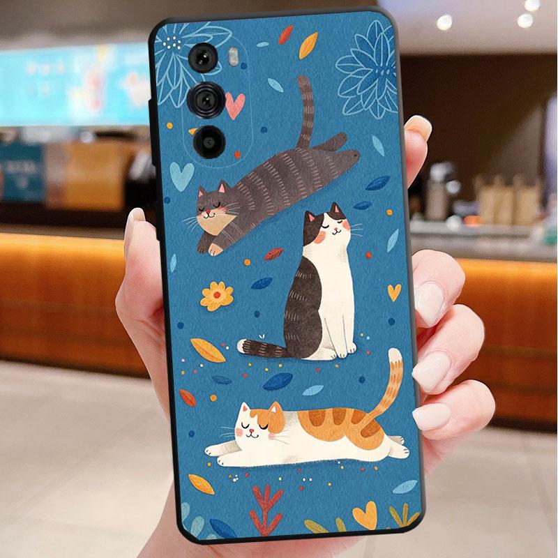 Phone Case For Motorola Edge 50 40 Pro 60 50 40 30 Ultra Neo Fusion Moto G Play G Stylus G Power G Fun Cat