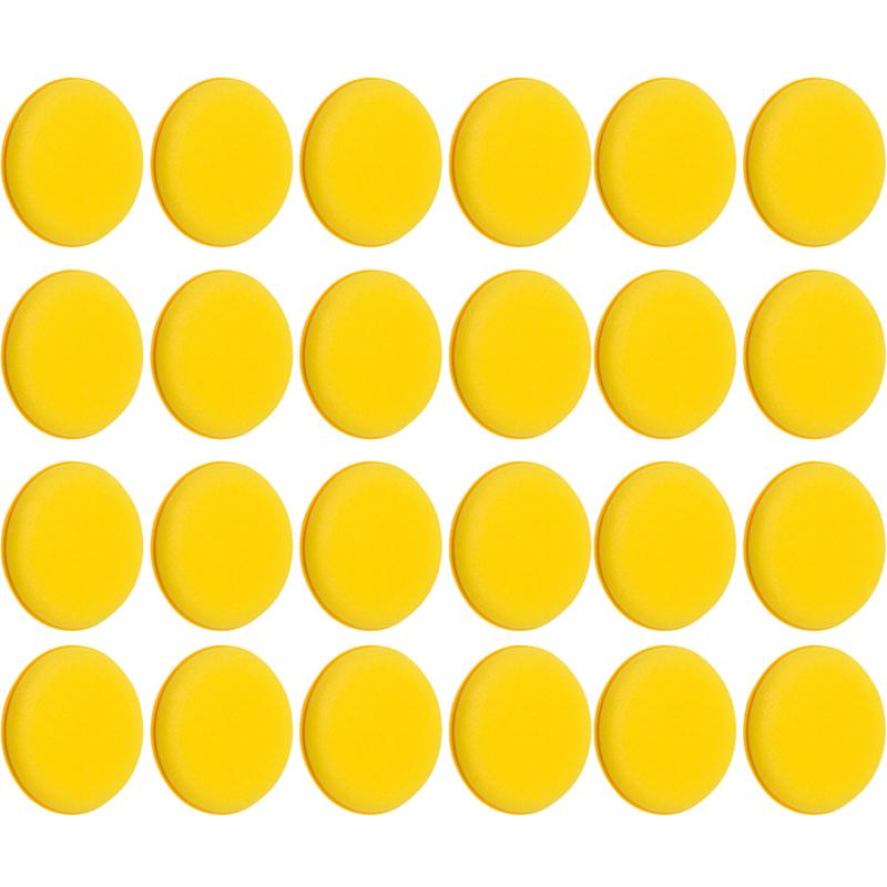 

12-24 шт., полироль для полировки автомобиля, губка-аппликатор для воска, 10 см, желтая чистящая губка, чистящая мойка, инструмент для мытья автомобиля