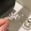 Light Luxury Niche Rhinestone Butterfly Rings for Women Girls Gentle Temperament Silver Color Open Rings Birthday Jewelry Gifts