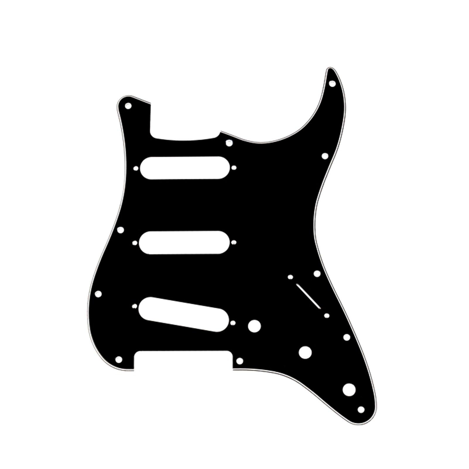 

Musiclily 11-Hole SSS Stratocaster Pickguard for Fender American/Mexican Standard Stratocaster Electric Guitars, Black, 3-Piece Set