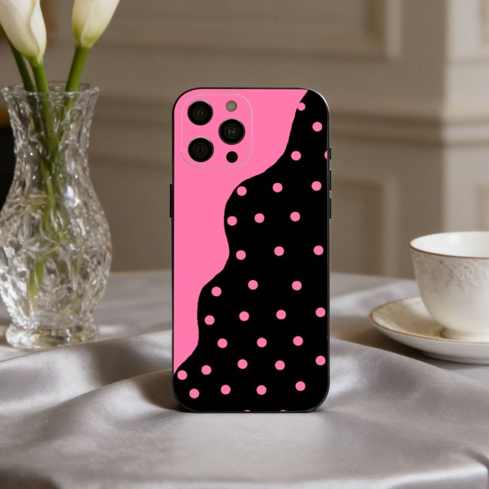 

Чехол для телефона P-Polka D-Dot A-Art для iPhone 17,16,15,14,13,12,11 Plus,Pro Max,XS, Мягкий силиконовый черный чехол iPhone14Pro