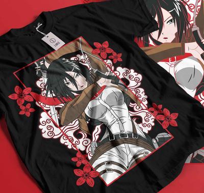 Camiseta Mikasa Camiseta Attack on Titan Shingeki No Kyojin Anime Camiseta AOT Regalo 168