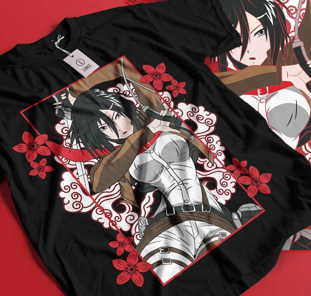 

Mikasa T-shirt Attack on Titan Shirt Shingeki No Kyojin Anime AOT shirt Gift 168 4XL