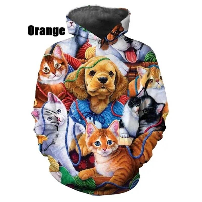 New Fashion Hot Sale 3D Cute Dog Pattern Hoodie Sweatshirts Men Women Tops Casual Long Sleeve Pullover Print Streetwear Hoodies