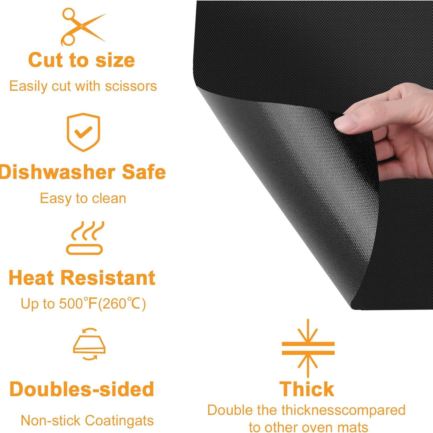 

3Pcs 330x400x0.2mm Barbecue Grill Mat PTEF Fiberglass Cloth Heat Resistant Non-sticky Outdoor BBQ Sheet (BPA Free,No FDA Certificate) Black