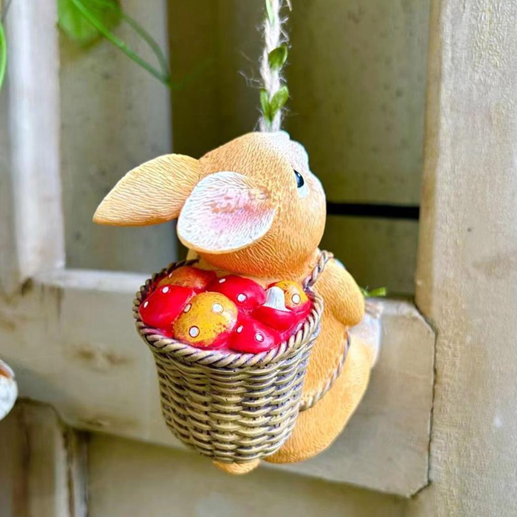 Outdoor Climbing Rabbit Statue Resin Wall Decorations Hanging Bunny Figurine with Hook for Garden Balcony Decorations