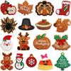 Christmas Theme Embroidery Cloth Sticker Cartoon Apple Patch Sticker Glitter Powder Material Little Squirrel Computer Embroidery Label