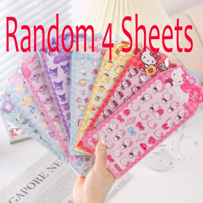 Anime Sanrio Hello Kitty Kuromi Stickers Cinnamoroll My Melody Cartoon Mobile Creative Decoration Sticker Girl Birthday Gift 3D Kid Friendly