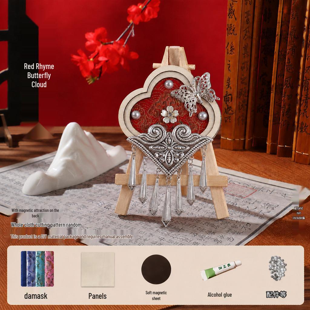 Sterling Silver Imitation Brocade Refrigerator Magnet DIY Kit for Dragon Boat Festival Parent-Child Handmade Activity & Cultural Team Building.