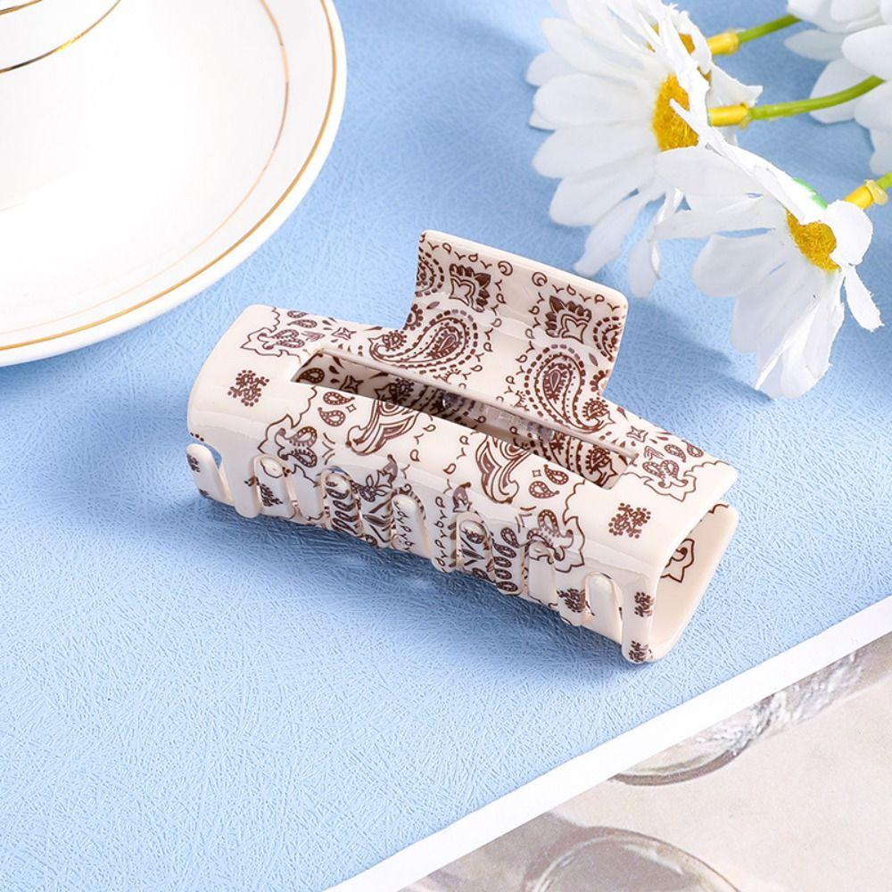 Acrylic Cashew Pattern Hair Clip Paisley Print Hair Claw Clips Classic Shark Hair Claw  Daily Use