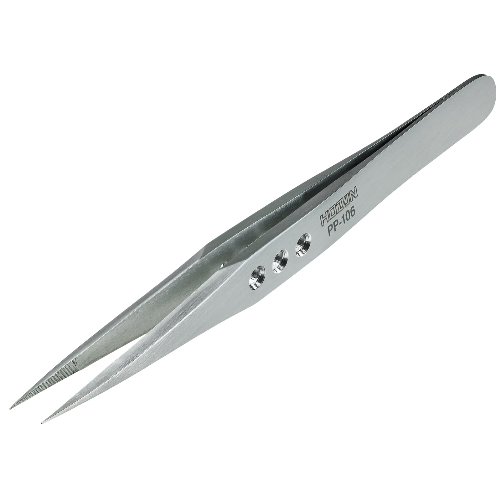 

HOZAN Tweezers Straight Type PP-106 2.8mm Plate Thickness 125mm Length 8mm Opening Width 0.3mm Tip Width Thick Finish
