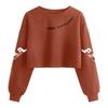 Women's Fashion Halloween Printed Navel-Exposed Long Sleeve Pullover Sweatshirt