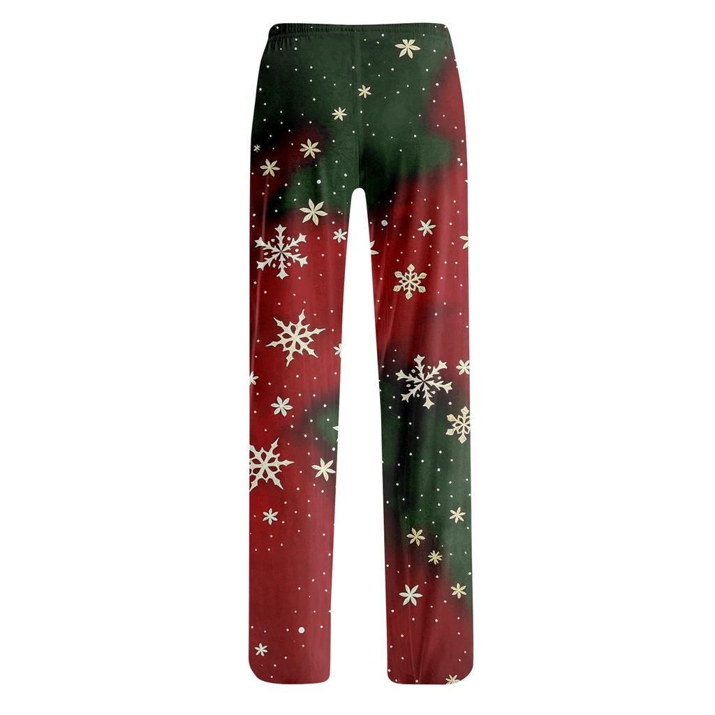 Women's Christmas Print Pants Casual Pants No Pockets