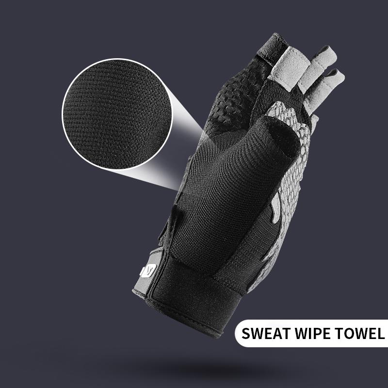 Athletic Gym Fitness Gloves Men and Women Weightlifting Breathable Non-Slip Silicone Half-Finger Bicycle Motorcycle Gloves