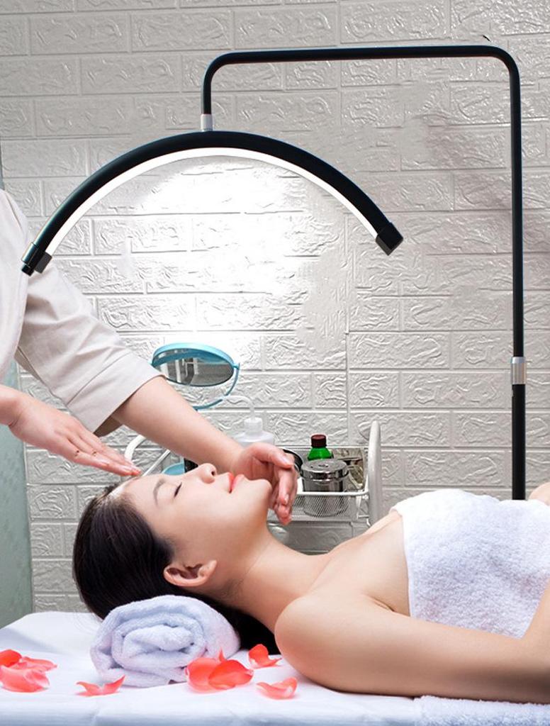 28-inch Half-Moon Beauty Salon Floor Light for Makeup, Manicure, Eyebrow Tattoo, & Eyelash Extension