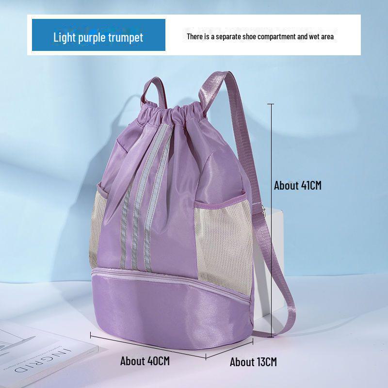 Waterproof Wet/Dry Separation Swim Bag with Shoe Compartment, Lightweight Shoulder Bag for Fitness, Yoga, or Outdoor Travel.