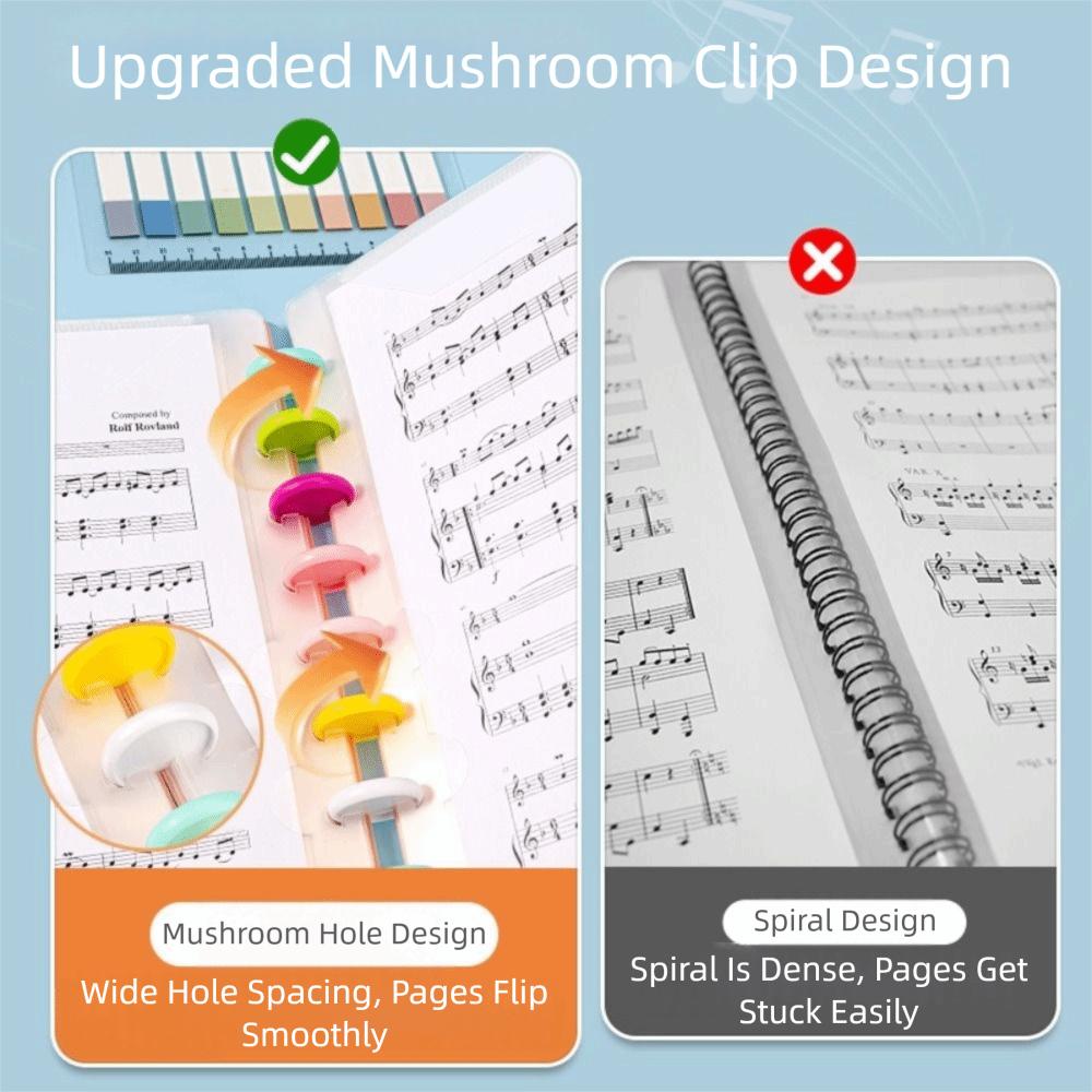 Plastic Music Score Folder A4 Transparent Music Clip Flexible Portable Document Storage Organizer Paper Sheets Protection