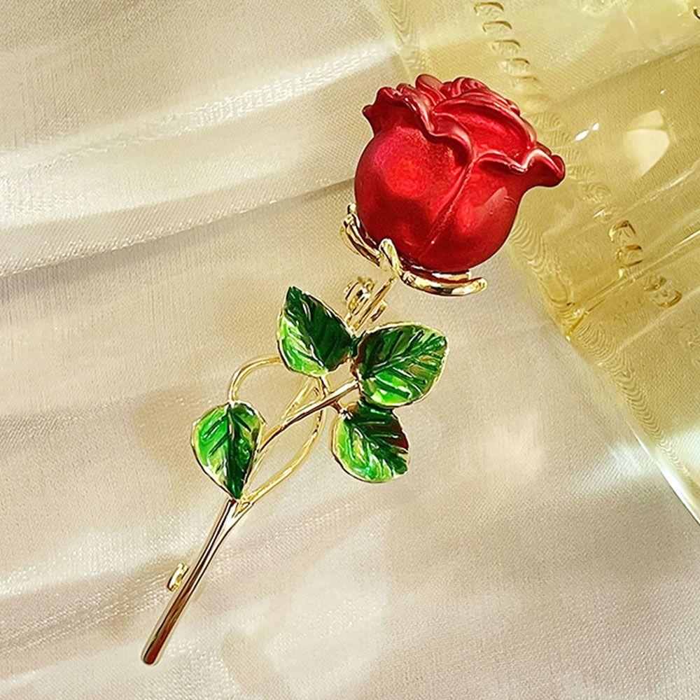 Leaves For Men Pearl Crystal Korean Enamel Pin Women Rose Brooches Backpack Decoration Badges Pin